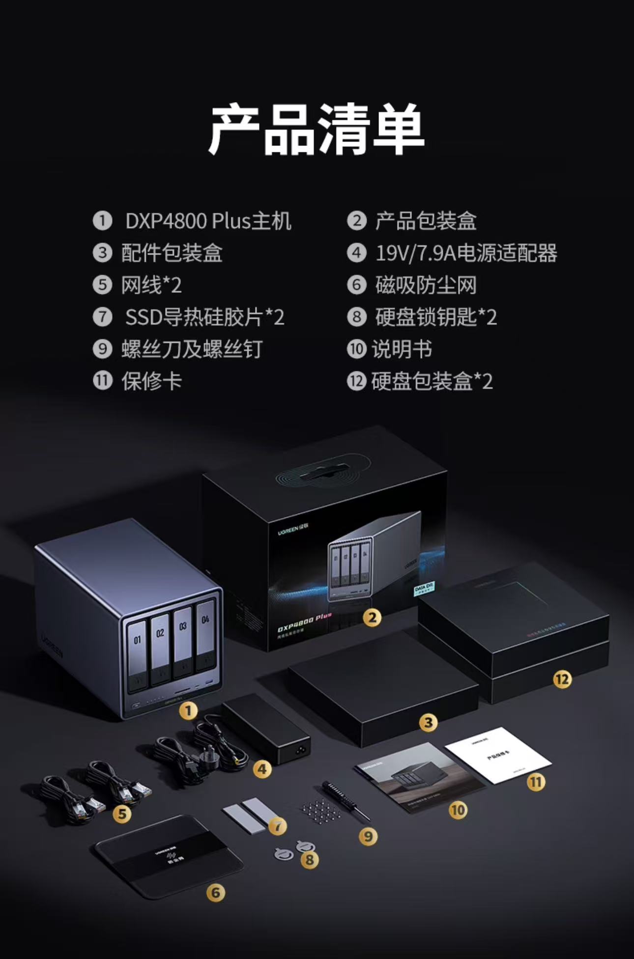 UGREEN NASync DXP4800 Plus 4 ベイ デスクトップ NAS Pentium Gold 8505 5 コア CPU 16GB RAM ネットワーク接続ストレージ (ハードドライブなし)