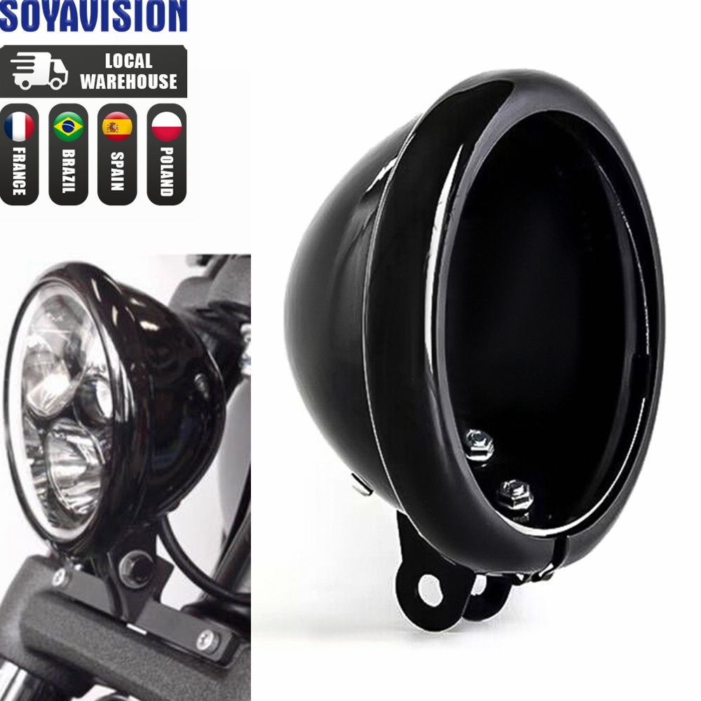 ハーレーダイナ FXD スポーツスター XL1200 XL833 カスタムオートバイ鋼 5-3/4 "5.75 インチ LED ヘッドライトブラケットヘッドランプハウジングカバー