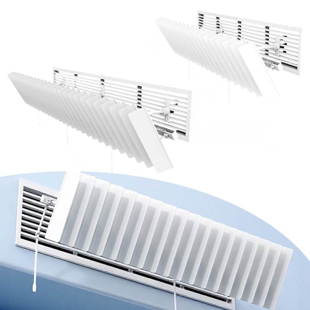 調節可能な31-47インチの天井ベントディフレクター、HVACグリル用フィルター付き270°回転可能なエアダイバーター、結露防止ホワイト