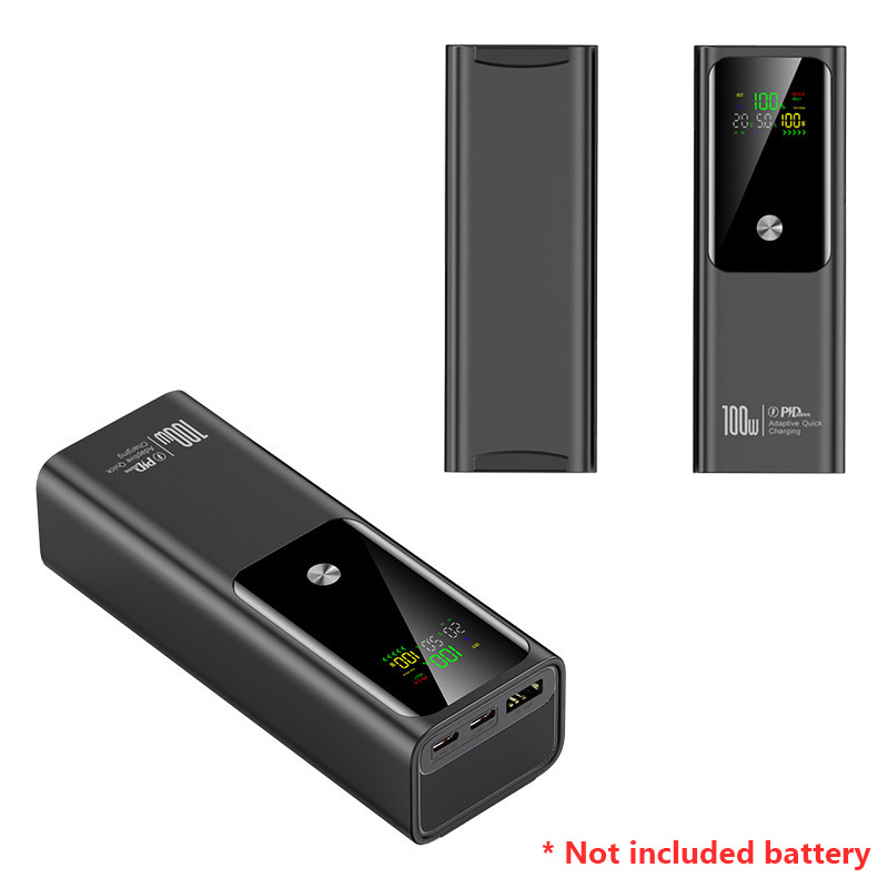 DIY バッテリー充電器ケース PD 100 ワット高速充電 4 個 21700 ポリマー 20000mA バッテリーパワーバンクボックス Macbook 用溶接が必要