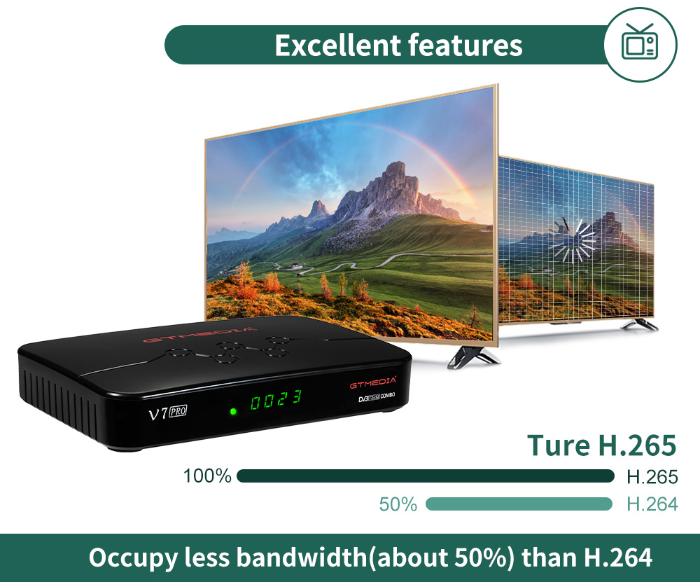 新しい GTmedia V7 プロ H.265 DVB S/S2/S2X T2 コンボボックス衛星テレビ受信機セットトップボックス V7pro