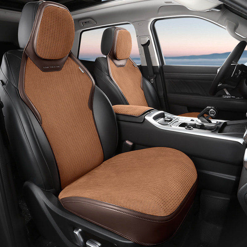 ユニバーサル高品質リネンカーフルシートカバー通気性亜麻高級車SUV。シートクッションフルシートカバー保護