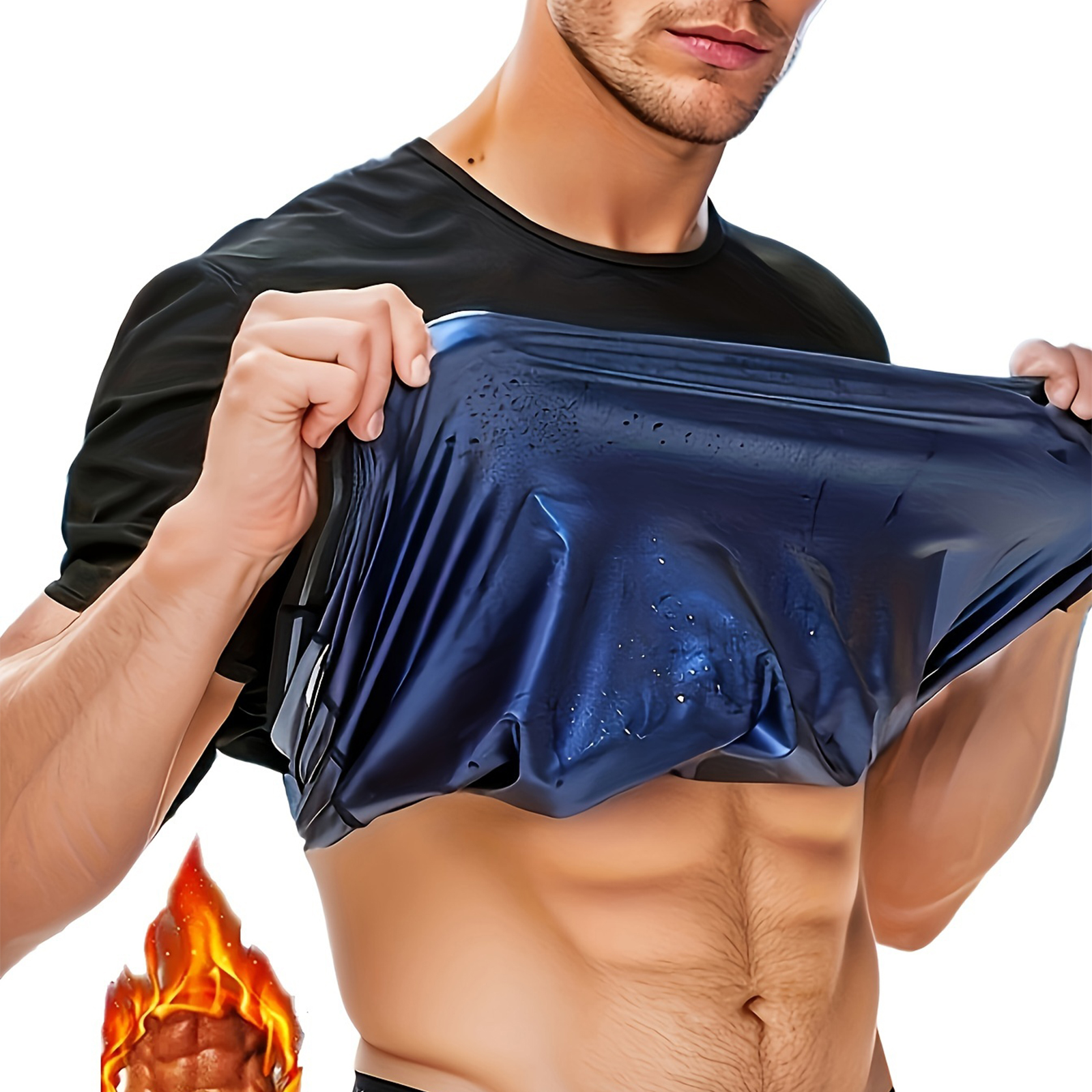 サウナスウェットスーツシェイプウェアトップ半袖メンズパフォーマンスTシャツ快適なトレーニングTシャツ男性のボディ