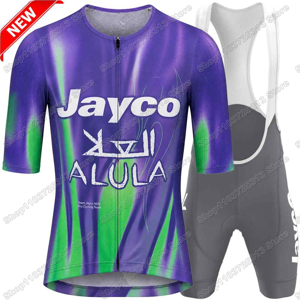2026 ジェイコ AlUla サイクリングジャージセット男性イタリアフランススペインツアーサイクリング服男性ロードバイクシャツスーツ自転車ビブショーツ