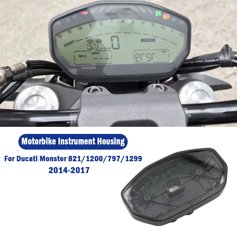 Ducati モンスター 821 1200 797 1299 2014 - 2017 スピードメータータコメーター走行距離計計器ハウジングケースゲージクラスターカバー
