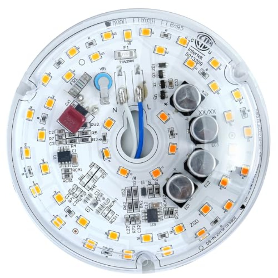 3.94 インチ LED シーリングファンライトレトロフィットキット、シーリングライト交換キット、シーリングフラッシュライトレトロフィット PCB、120V 18W 2000LM DS