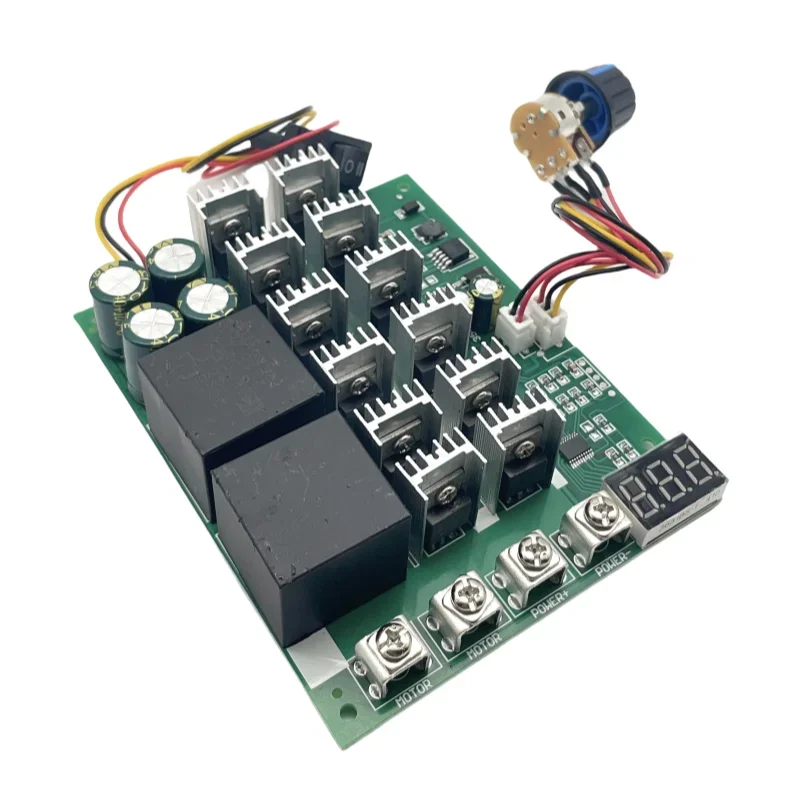 1 個 60A 10-55V 12V 24V 36V 48V 100A デジタルディスプレイ PWM スピードコントローラモジュール順方向反転 0 〜 100% 調整可能な DC モーター