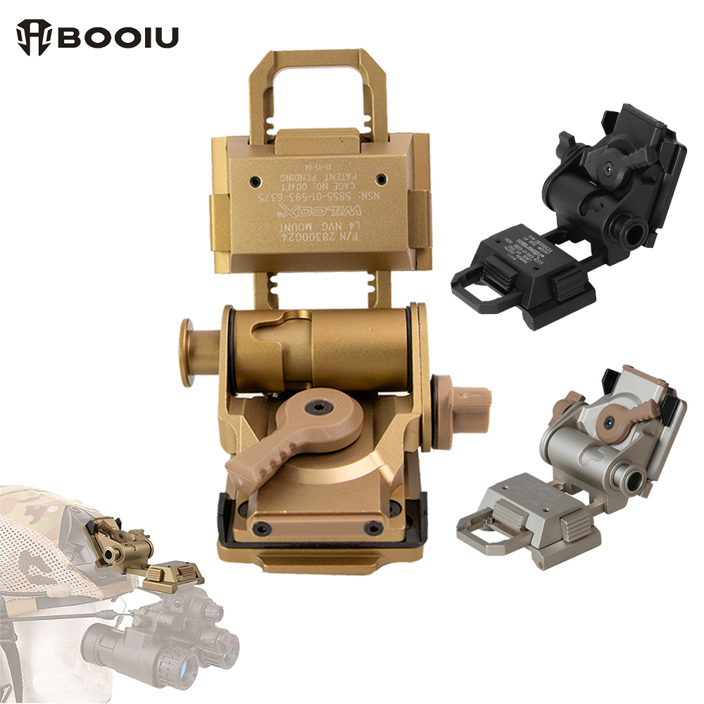 BOOIU メタル/ナイロン L4G24 NVG ヘルメットマウントホルダー PVS15/18 GPNVG18 ゴーグルナイトビジョンステント屋外戦術ヘルメットブラケット
