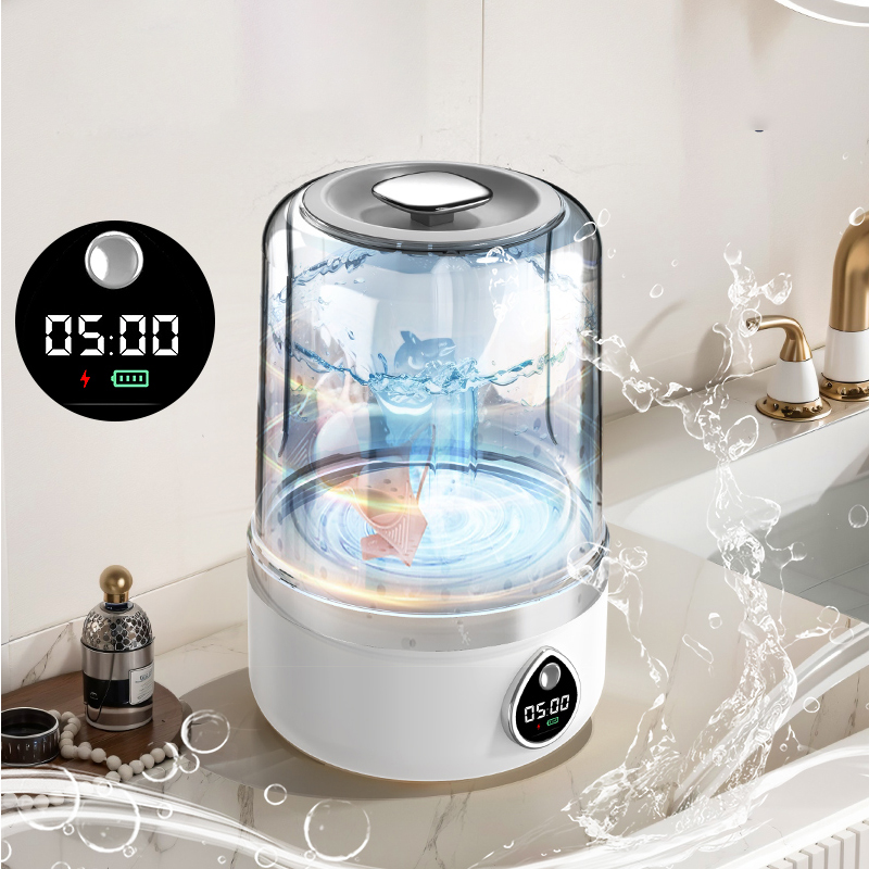 Mi ポータブルワイヤレス洗濯機下着クリーナー 1.5L ミニ靴下洗濯機 LED ランドリーバケツ付き