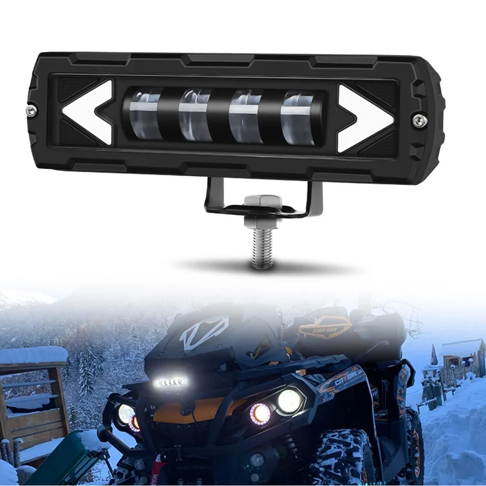 6D プロジェクターアンバー LED ライトバー 40 ワットカットオフビームオフロードオートバイ SUV 霧ドライビングランプオートバイ 4X4 ATV SUV トラック