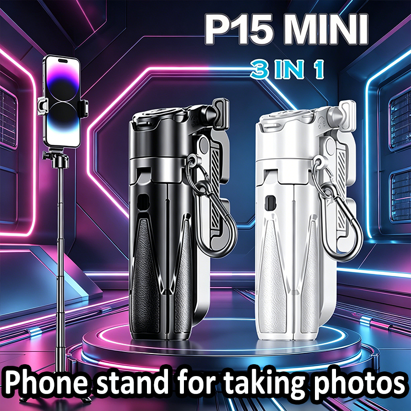 2026 New Mini Tripod Selfie Stick with Remote One-Touch Push Button 360° Rotation Bluetooth for iPhone & Smartphones