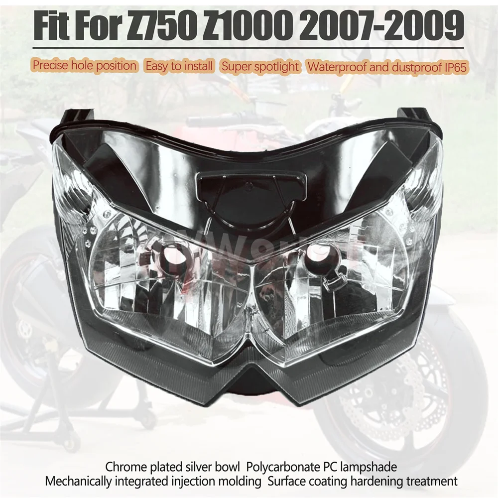 カワサキ Z1000 ヘッドライト 2007 - 2009 Z750 2007-2012 フロント照明 Lndicator オートバイライトアセンブリアクセサリー