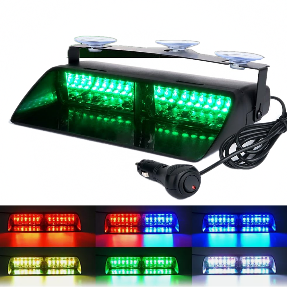 16 LED フロントガラスダッシュストロボライトバー車のトラック警告フラッシュランプ警察ライト 12V 緊急信号ランプフラッシュ照明