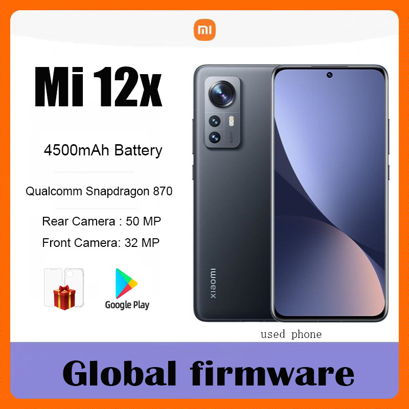 グローバル ファームウェア Xiaomi Mi 12x スマートフォン Android 5G 6.28 インチ HyperOS 1.0 すべてのオリジナルの中古電話