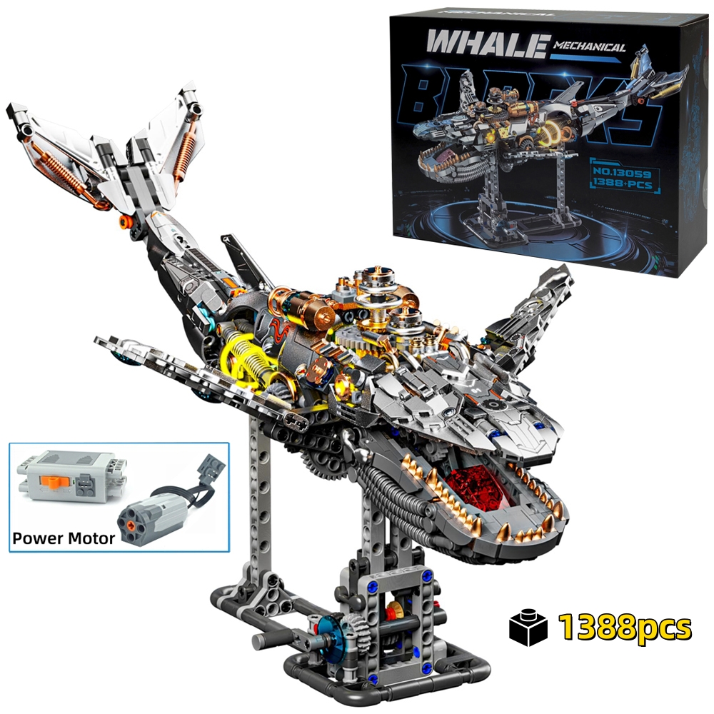 FUNXINEE 1388 個オーシャンライフ機械クジラブロック光パワーモジュールバイオニックモーションクリエイティブオーナメント MOC ギフトボックス