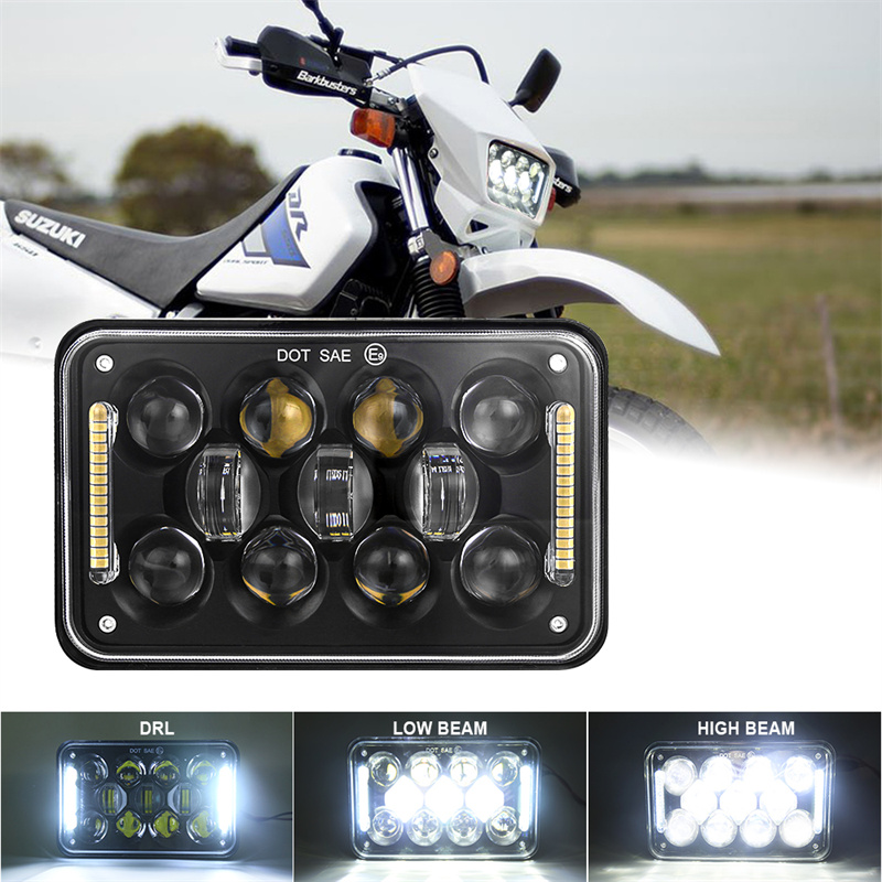 4 × 6 "LED LHi/Lo プロジェクターシールドビームヘッドライト DRL スズキ DRZ400E DRZ400S DRZ400SM 2002-2016 バイク修正