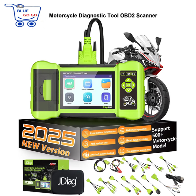 2025 JDiag M300 プロフルセットバージョンオートバイ診断スキャナデータ障害読み取りリアルタイムコードリーダーサービスリセットバイク
