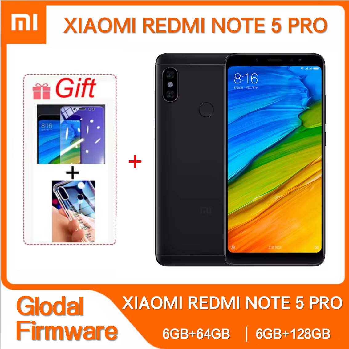 オリジナル Xiaomi Redmi Note 5 PRO デュアル SIM 5.99 ''携帯電話 6 ギガバイト 128 ギガバイト 12MP 5MP 13MP Snapdragon 636 オクタコア 4 グラム携帯電話
