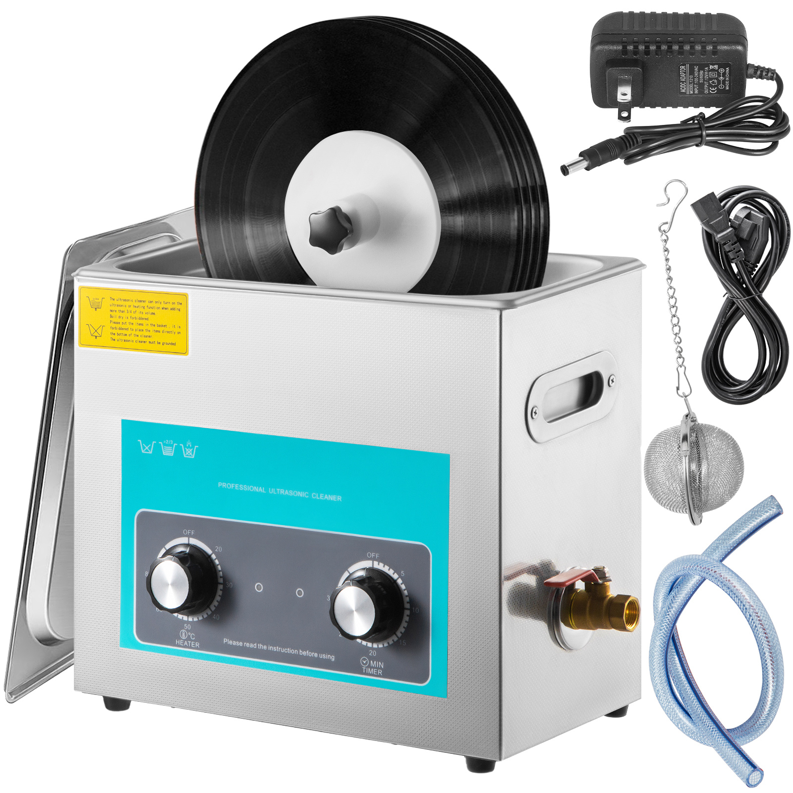 SucceBuy 6L ノブ超音波ビニールレコードクリーナーポータブル洗濯機超音波食器洗い機コンタクトレンズ歯科ジュエリー