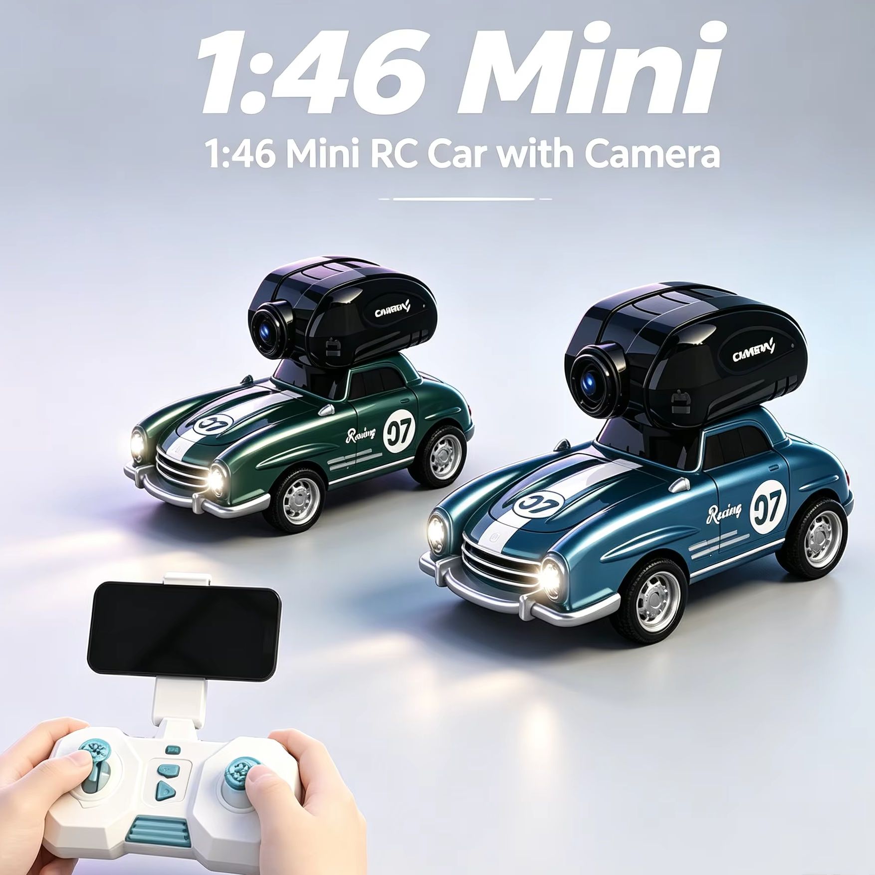 1/46 ミニ RC カー 2.4 グラム RC ドリフトカー、取り外し可能な WIFI HD カメラ照明付きレーシングリモコンカーのおもちゃ男の子子供ギフト用