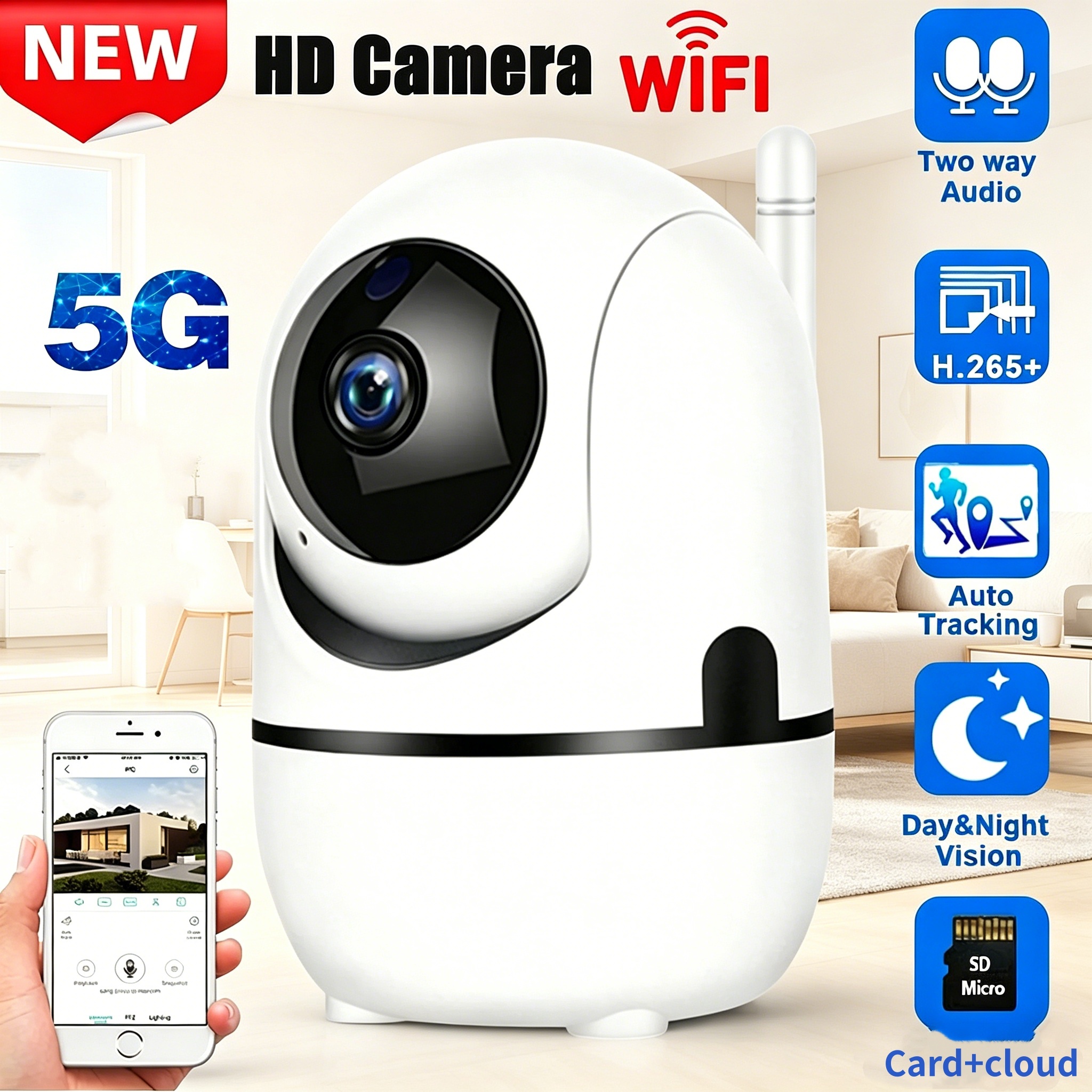 新しいミニ 1080P Wifi IP カメラスマートホーム自動追跡フルナイトビジョンネットワークワイヤレス CCTV ビデオベビーセキュリティカメラ