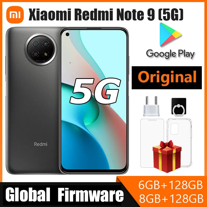 新しい Xiaomi Redmi Note 9 5G 携帯電話グローバル ROM 6GB/8GB 128GB 5000mAh 大バッテリー 6.53 インチ 4800 万画素 5G スマートフォン