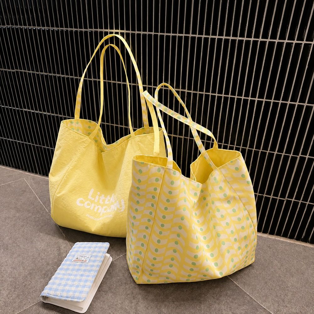 ファッション水玉プリントトートバッグ軽量大容量ショルダーバッグソフト両面バックハンドバッグ日常使用