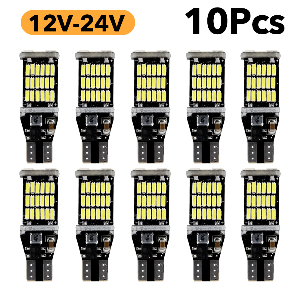 10 個優れた LED T15 W16W 45 SMD 4014 車の自動車 Canbus 逆転ランプストップライトバックアップライトリバース電球