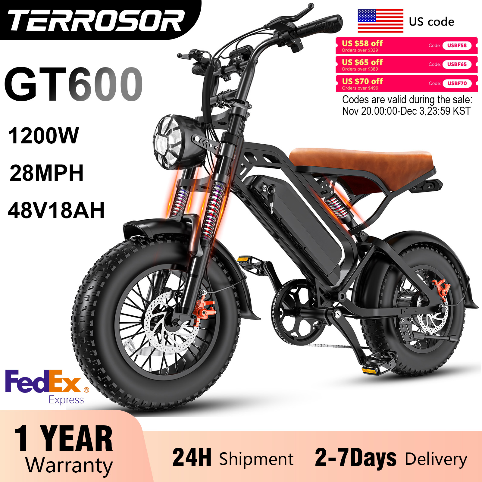 TREEOSOR 1 年保証大人用電動自転車 1000W ピークモーター最大速度 28 MPH、電動マウンテンバイク、E バイク UL 2849
