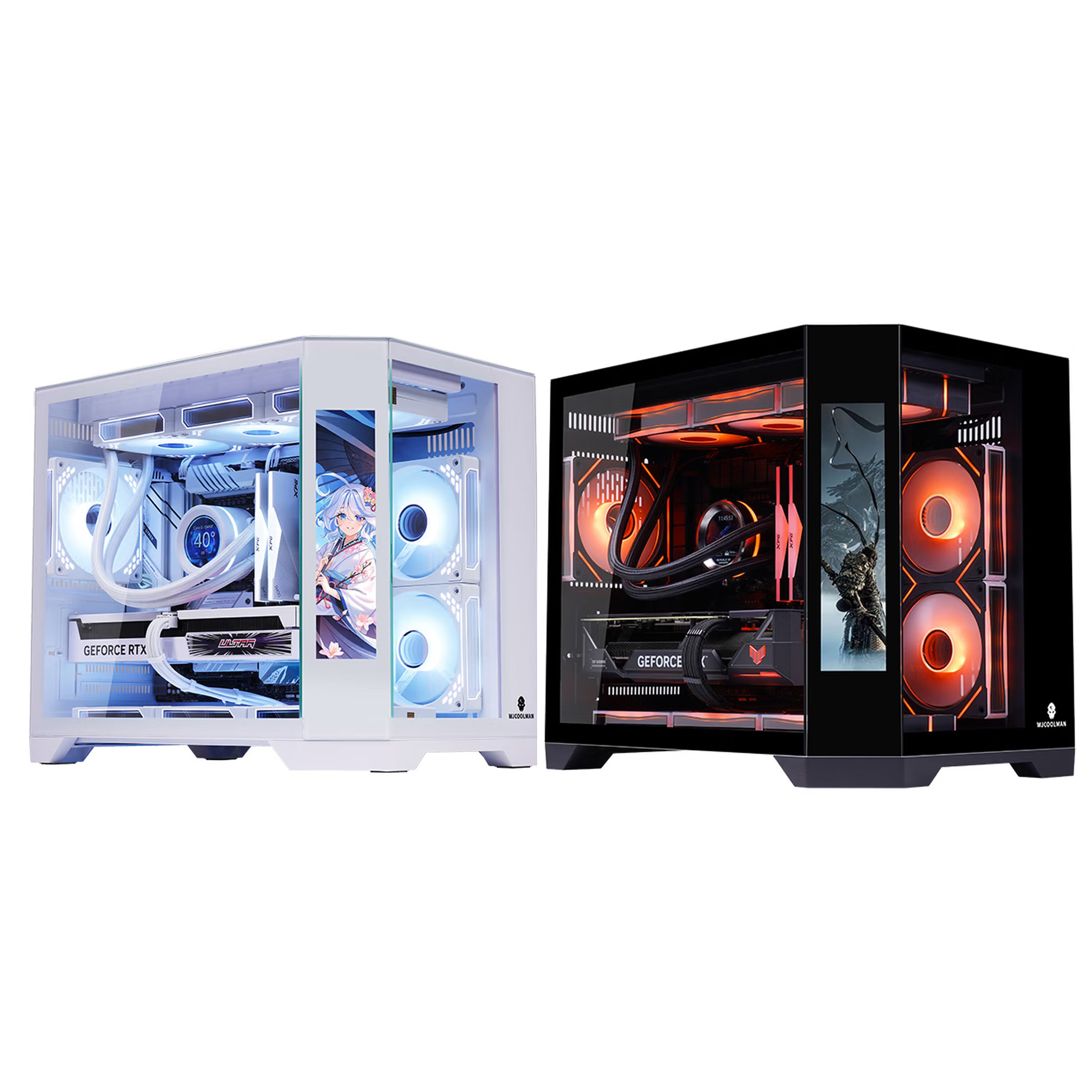 WJCOOLMAN Dreamer Sea View Room M-ATX デスクトップ コンピュータ ケース セカンダリ スクリーン付き ゲーム PC 用 360 水冷サポート