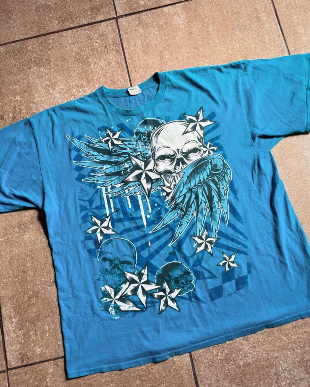 原宿 Y2K アメリカンゴシックスカル翼プリント Tシャツ男性夏の綿のトレーナーヒップホップラップ女性トップス特大 tシャツ