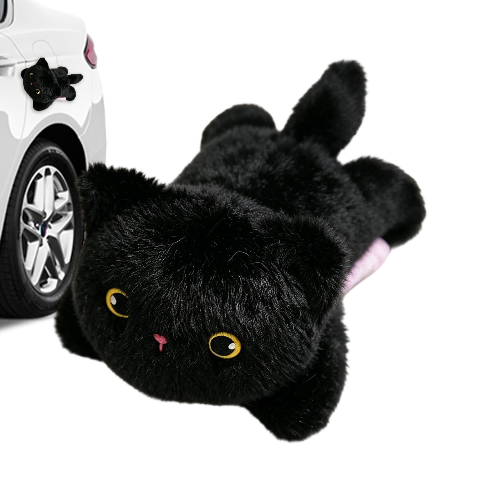 漫画ぬいぐるみ黒猫車マグネット猫車のステッカー装飾愛らしい動物の装飾楽しいぬいぐるみ動物かわいい冷蔵庫の装飾
