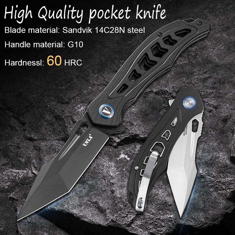 サンドビック折りたたみナイフ G10 ハンドル屋外キャンプサバイバルナイフ狩猟ナイフ戦術切断 EDC ツールポケット折りたたみナイフ