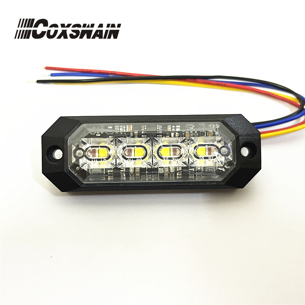 1pc デュアルカラー車掌警察救急車ストロボ警告灯 8 LED サイドマーカーグリルハザードライトオフロード車用