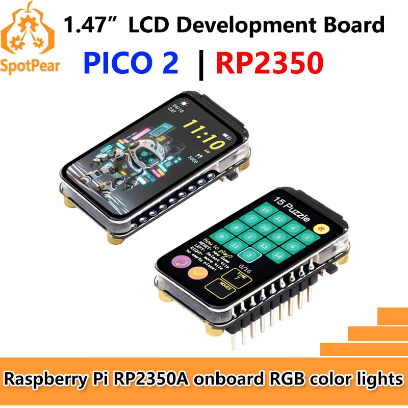 Raspberry Pi Pico 2 RP2350 1.47 インチ LCD ディスプレイ開発ボード RP2350A 1.47 インチ画面 RGB カラー Waveshare RP2350-LCD-1.47