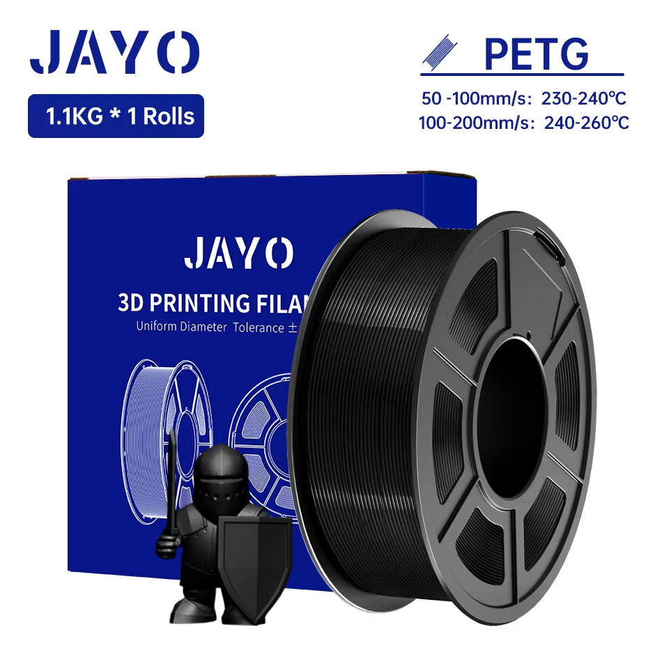 JAYO PETG/PETG クリア 3D プリンタフィラメント 1.75 ±0.02mm 1.1kg/ロール高靭性きれいに巻かれたフィラメントほとんどの FDM プリンタに適合
