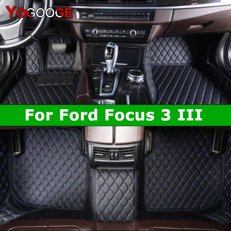YOGOOGE カスタム車のフロアマットフォードフォーカス MK3 2012-2018 自動車カーペットフットコシュ Accessorie