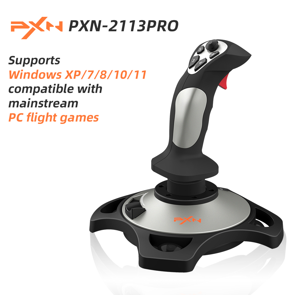 PXN-2113 PRO モーター内蔵シミュレート フライト コントローラー PC 主流フライト ゲームと互換性あり