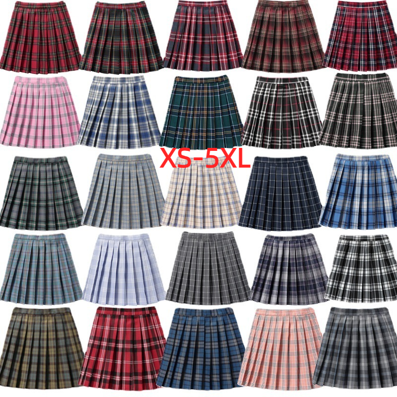夏の女性のハイウエストプリーツチェック柄スカートミニテニススカート原宿 JK 日本の学校制服ショート A ラインミニスカート女の子
