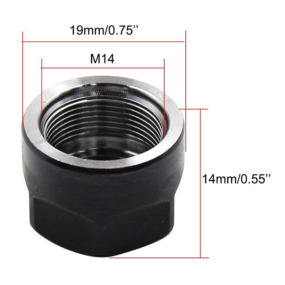 AA05 8 個 ER11-A タイプ M14 スレッドコレットクランプ六角ナット、CNC フライスチャックホルダー旋盤用