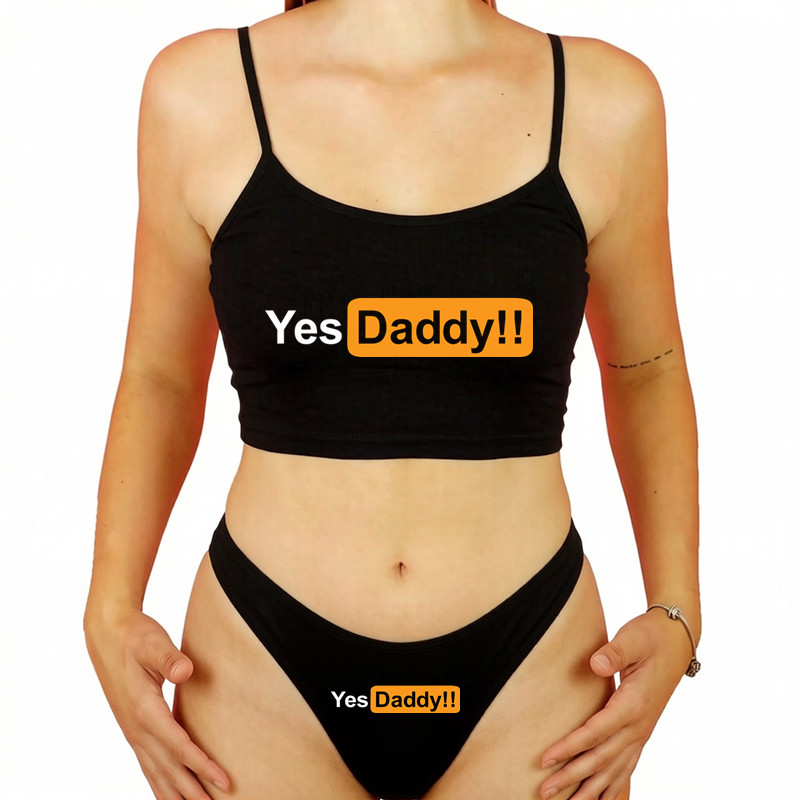 YES DADDY 女性の下着セットタンクトップトップスセット Tバックセットセクシーな弾性快適な下着 Tバック女性のためのレディースクロップトップ