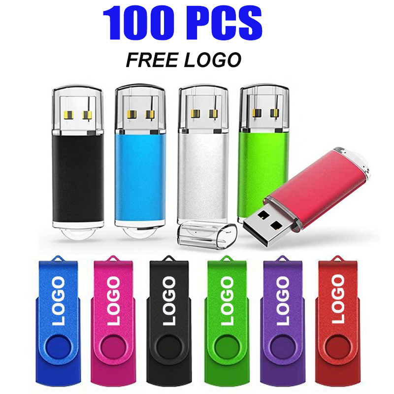 100 ピース/ロット USB 2.0 フラッシュドライブ 4 ギガバイト 8 ギガバイトペンドライブ 128 メガバイト USB スティック 1 ギガバイト 2 ギガバイトペンドライブ 16 ギガバイトメモリフラッシュ 32 ギガバイト 64 ギガバイト U ディスク無料ロゴ