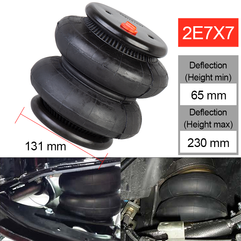 ユニバーサルダブルコンボリュート 1/2npt 空気春エアバッグエアライドサスペンションバッグ空気圧バッグショックアブソーバー 2E7X7 カーアクセサリー