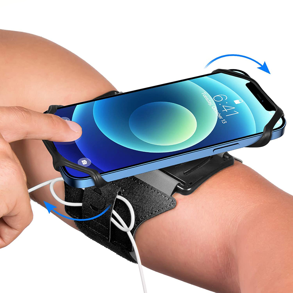 リストバンド電話ホルダーモバイル取り外し可能 360°回転ランニング電話リストバッグフィットネスサイクリング用テイクアウトナビゲーションアームバッグ