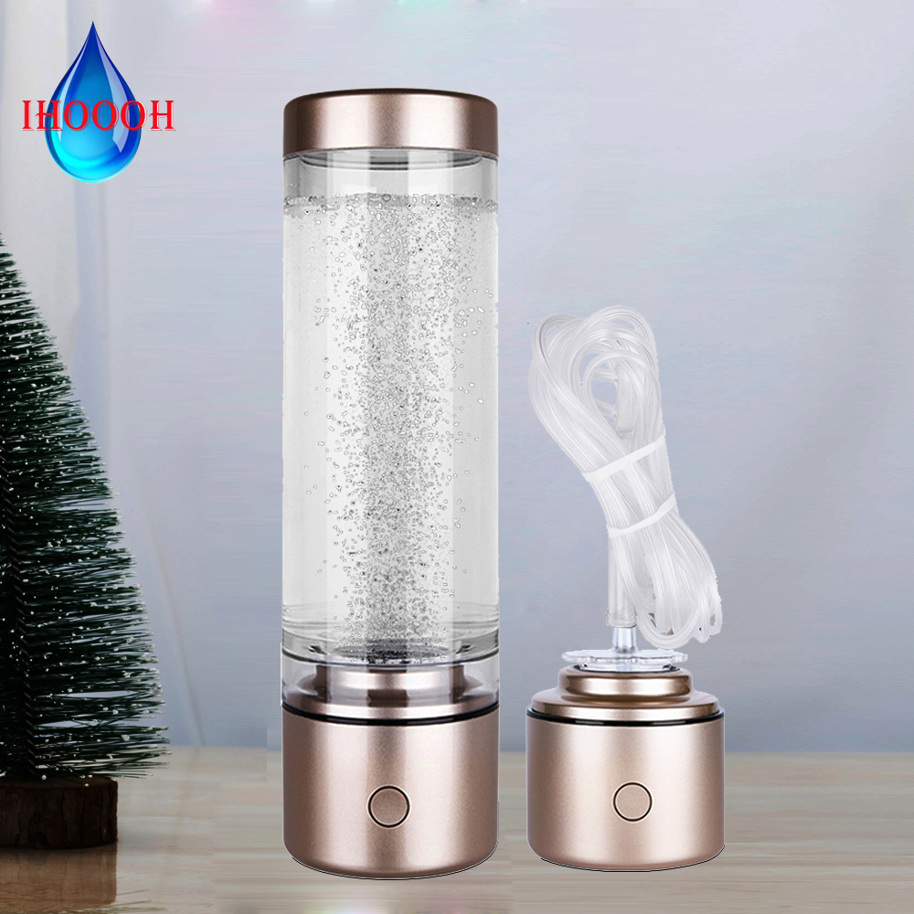 IHOOOH 5000PPB ナノリッチ水素水生成器ボトルアルカリアンチエイジングイオナイザー H2 水カップ水素酸素分離