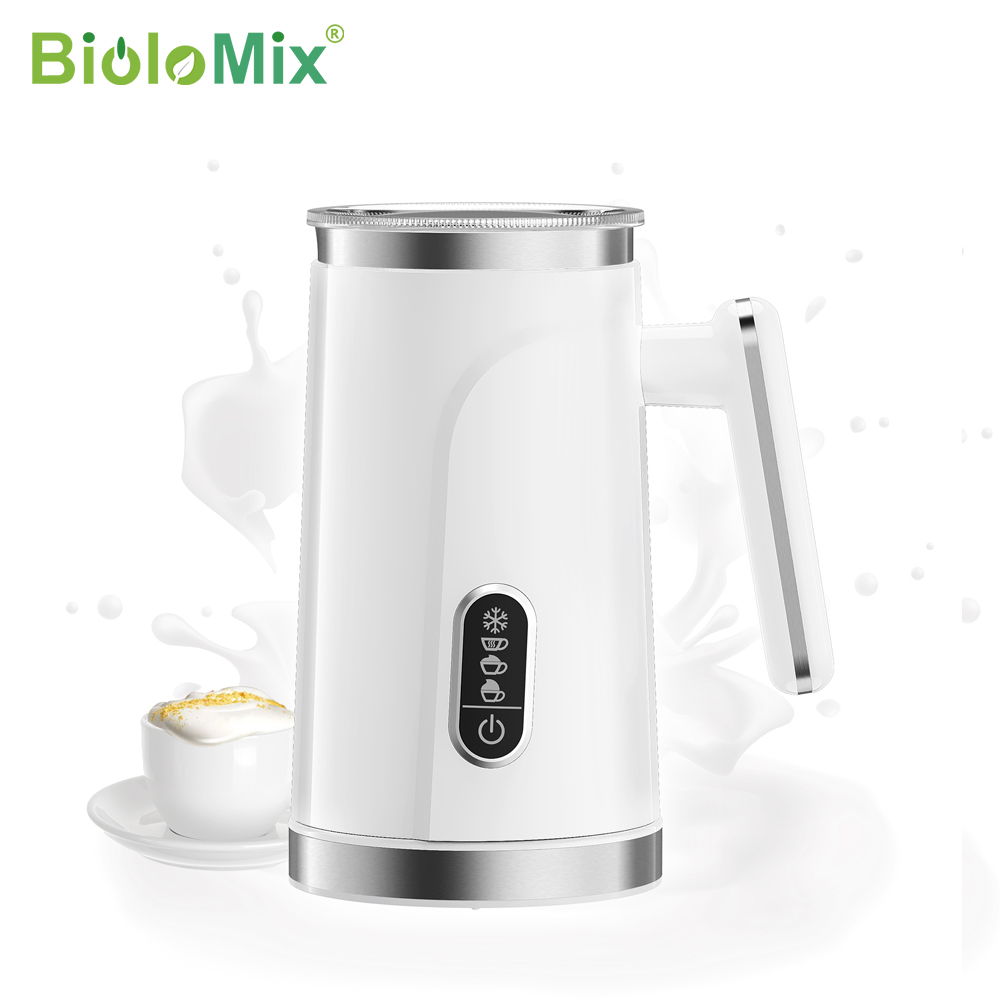 BioloMix、ラテ、フォームメーカー、ホットチョコレート、カプチーノ用の4 in 1自動ホットおよびコールドミルク泡立て器ウォーマー