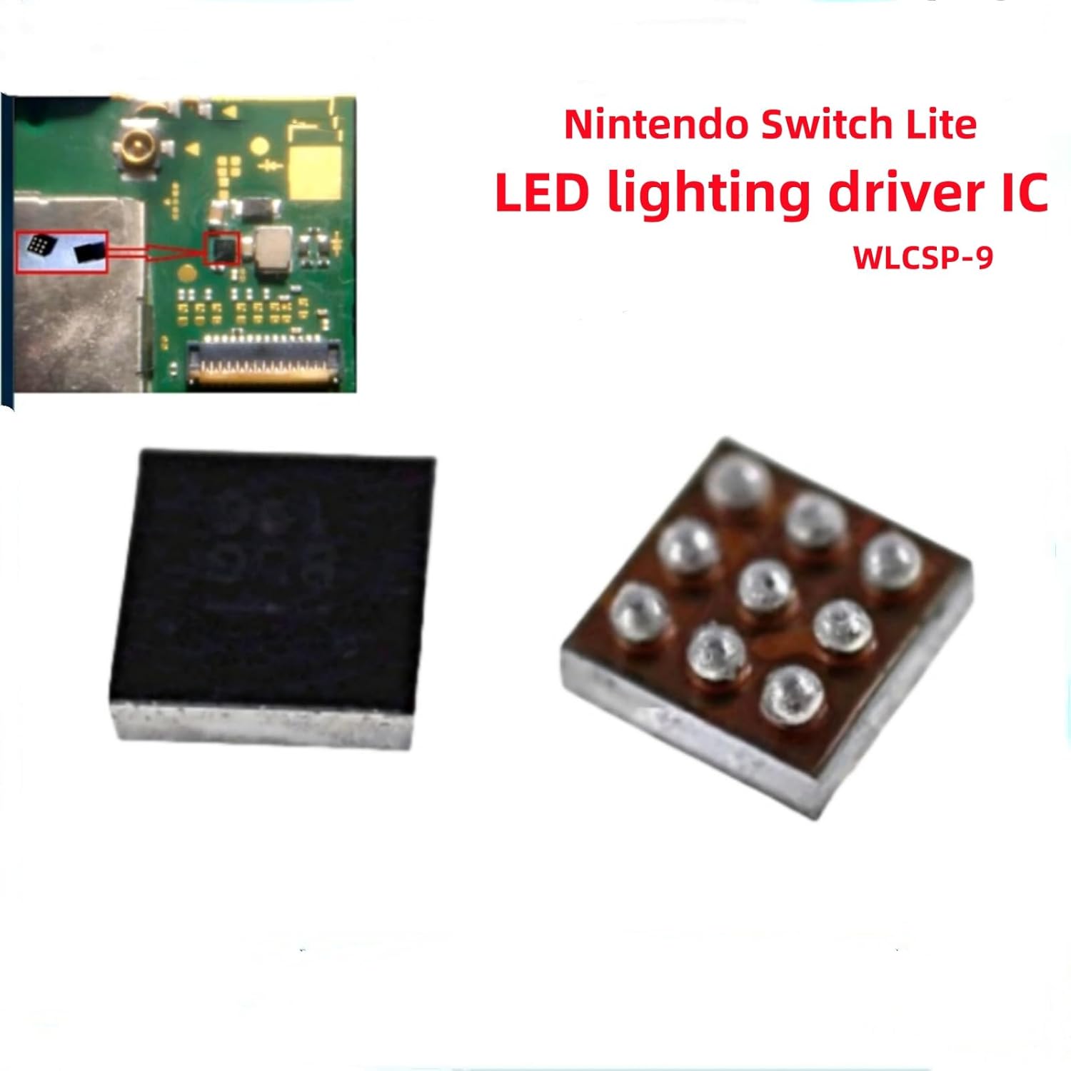 新しいオリジナルスイッチ Lite バックライトマザーボード IC チップ 9pin BGA コントローラ LED 照明ドライバ