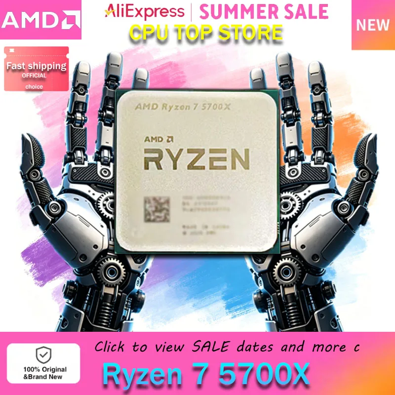 AMD Ryzen 7 5700X CPU AMD R7 5700X プロセッサー 最大 4.6GHz 8 コア 16 スレッド ソケット AM4 デスクトップ ゲーミング CPU (PC ゲーマー用)
