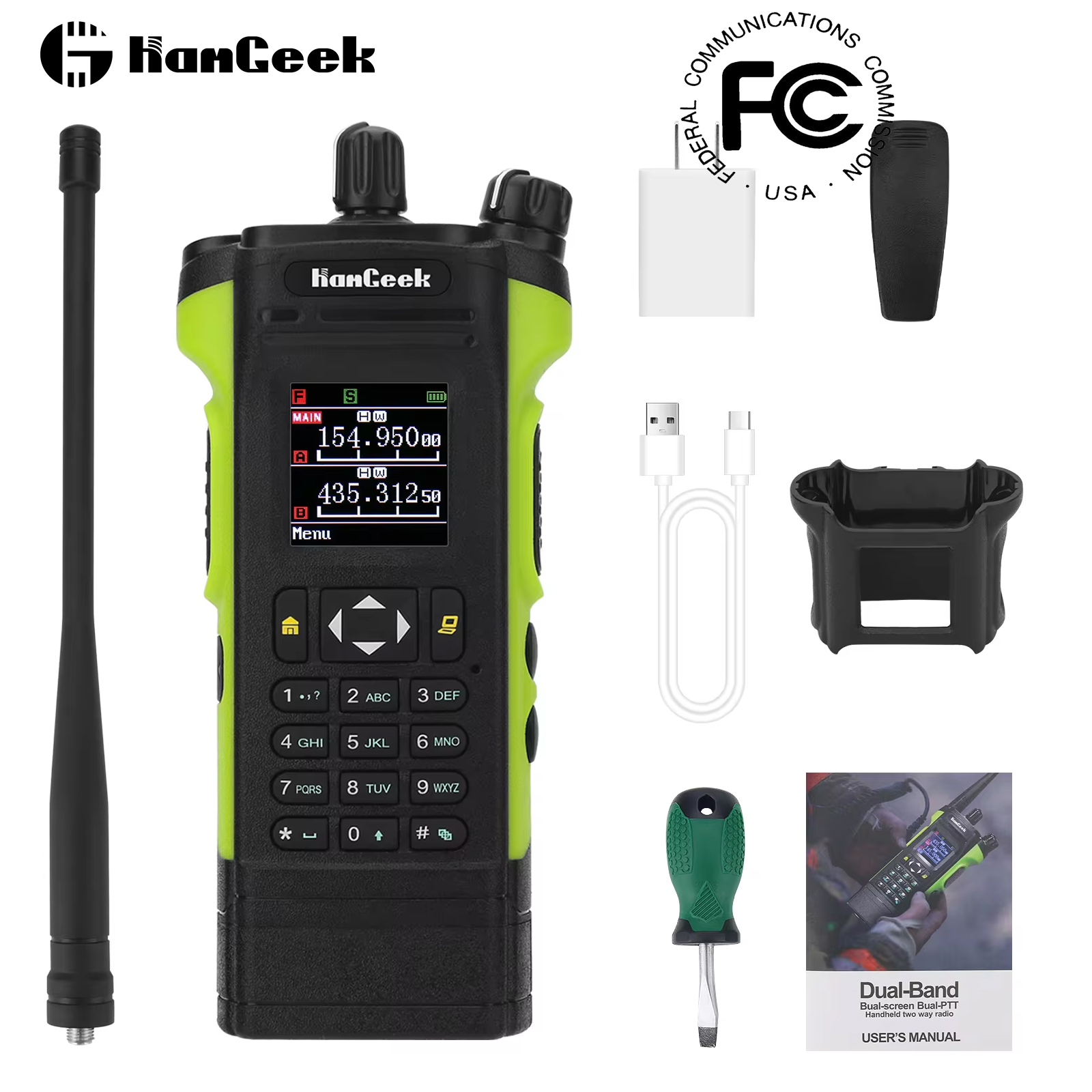 HAMGEEK APX-8000 12 ワットデュアルバンドトランシーバーラジオ VHF UHF ハンドヘルドトランシーバーデュアル PTT デュプレックス動作モード
