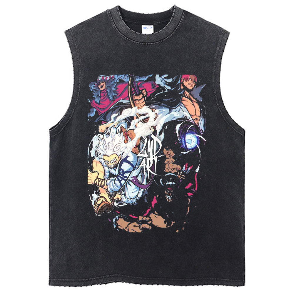 2025 夏のメンズファッション洗浄ノースリーブ Tシャツヒップホップワンピースプリントカジュアルベストストリート原宿綿タンクトップ